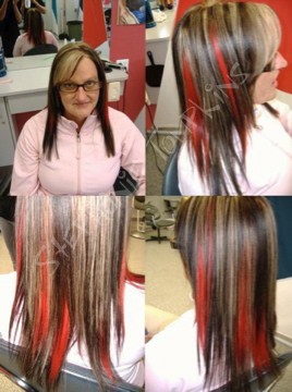 highlights and red peekaboos